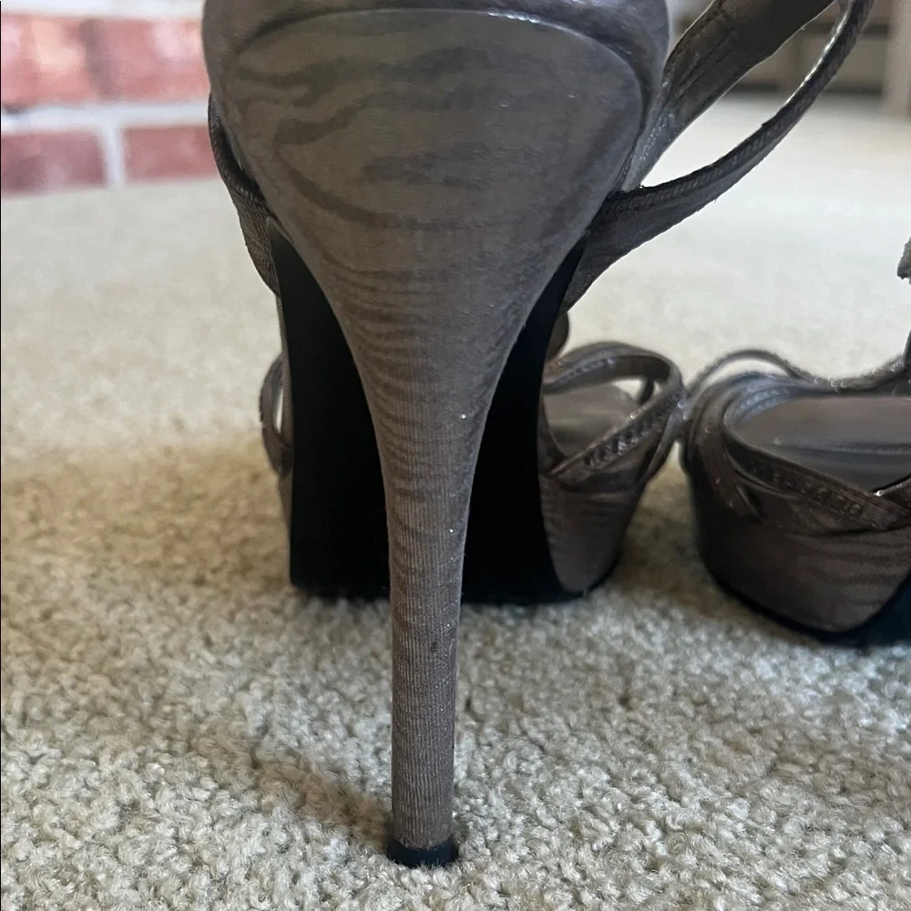Adrianna Papell Metallic Strappy Heels‎